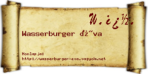 Wasserburger Éva névjegykártya